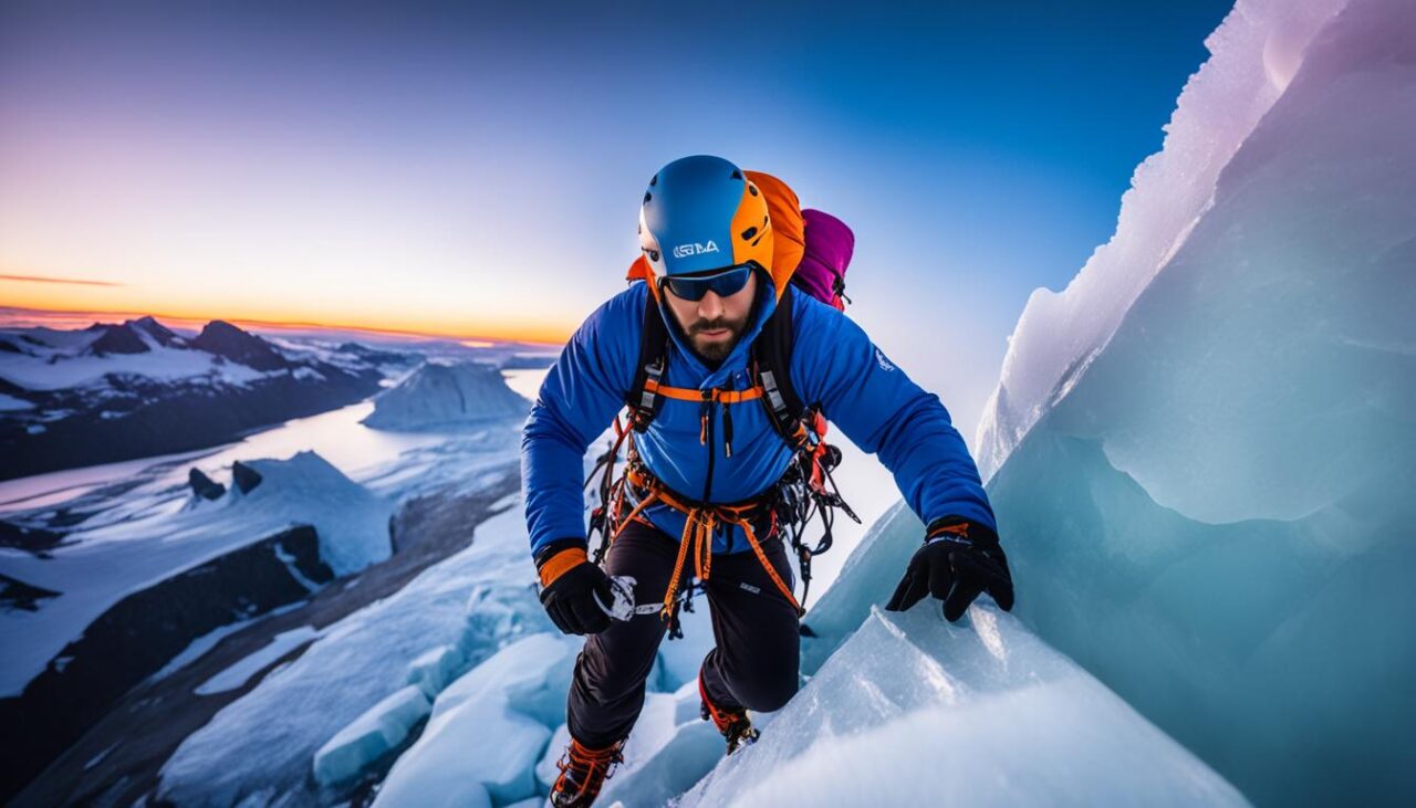 Ice climbing adventure in Antarctica